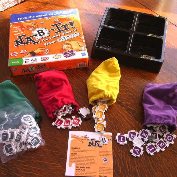 Hasbro's Nab-It! word game letter tiles Building Words Family Crossword Games - Picture 2 of 16
